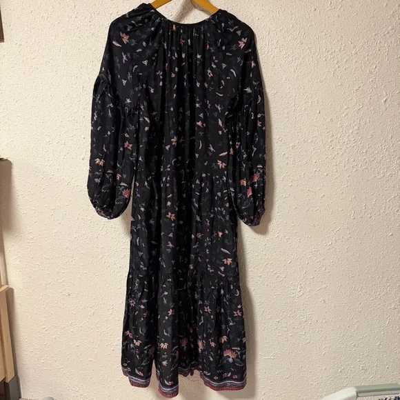 Natalie Martin Briana Dress in lotus print Nero Colorway wedding guest Silk - Picture 3 of 10